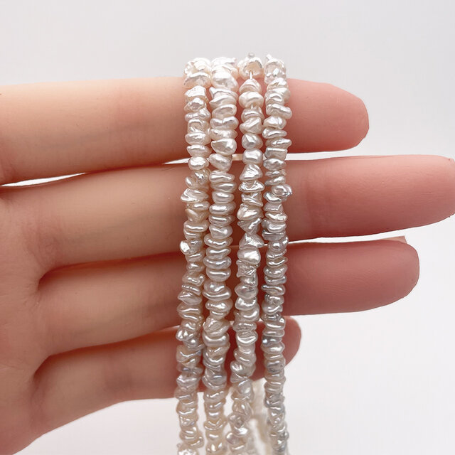 淡水パール 真珠 縦穴 ケシ 花びら バロック ペタル 4mm 5mm 6mm 極小