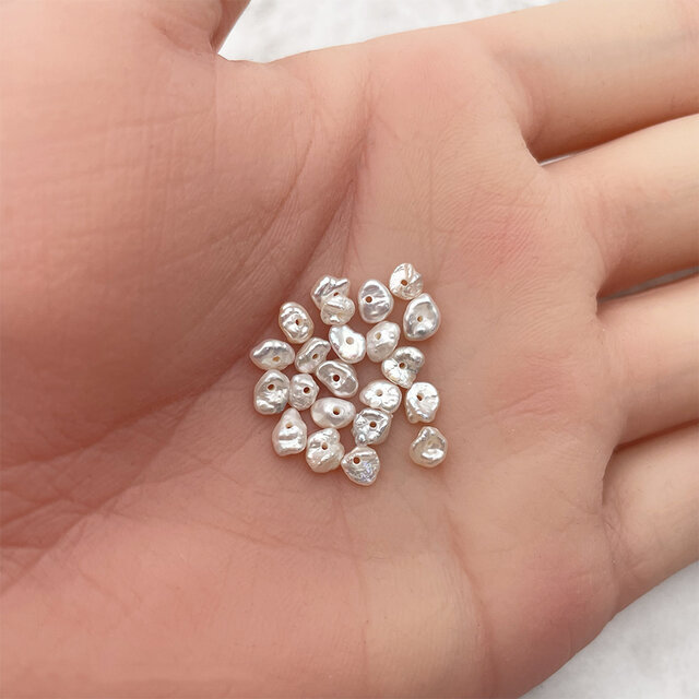 淡水パール 真珠 縦穴 ケシ 花びら バロック ペタル 4mm 5mm 6mm 極小