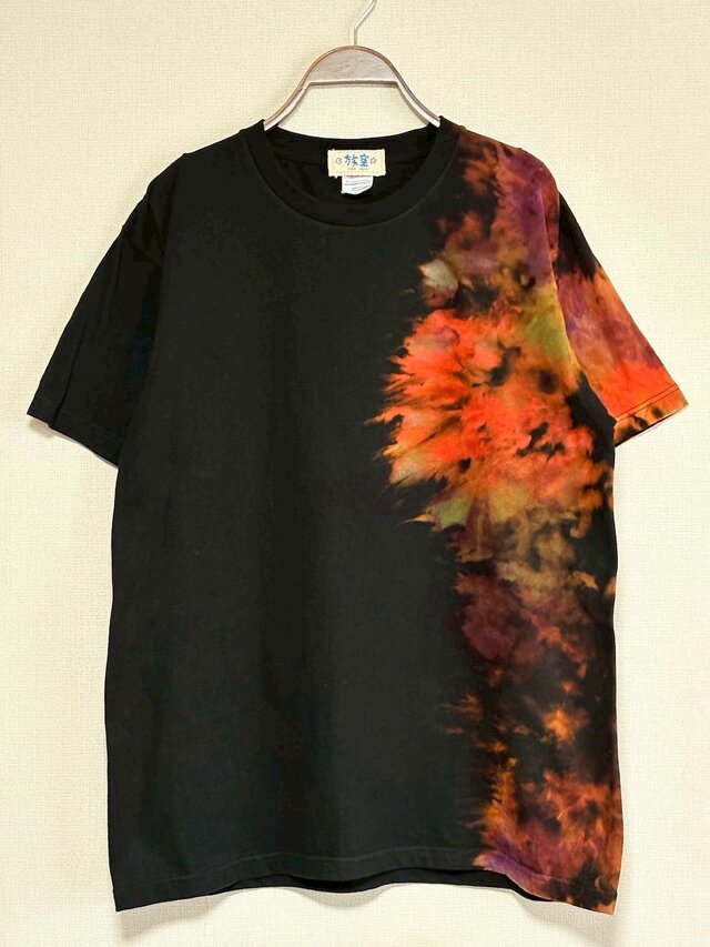 タイダイ Tシャツ Lサイズ ブラック ブリーチダイ Hippies Dye HD24-53