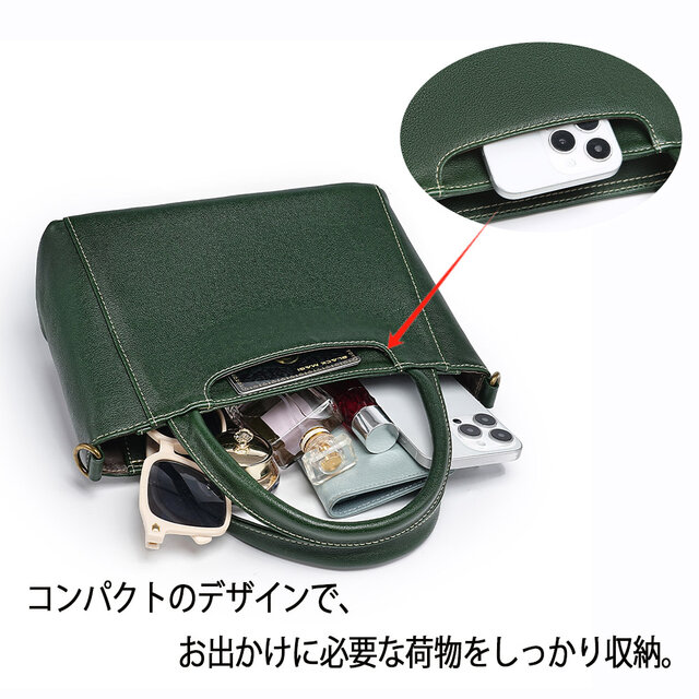 本革 ハンドバッグ ショルダー兼用 軽量 通勤 高品質 牛革 トート 