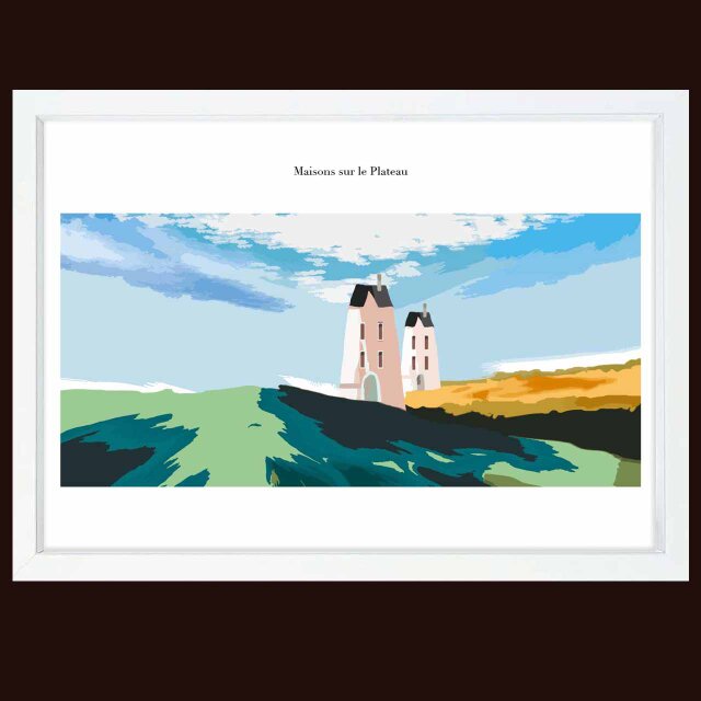 高原の家 送料無料 イラスト A4〜A0 ポスター アートポスター アート