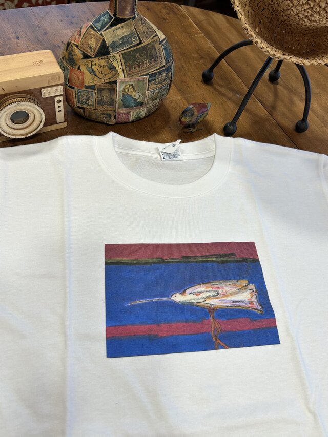 唯屋オリジナルTシャツ　赤青鳥