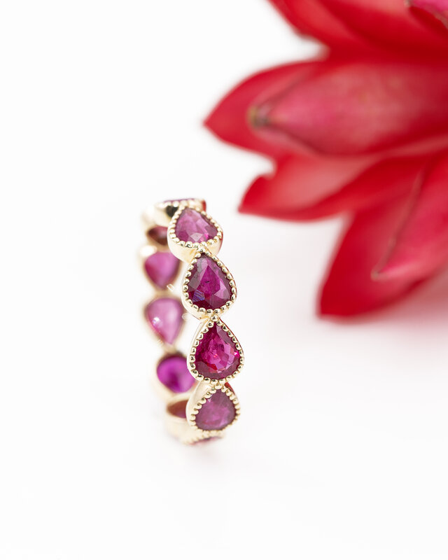 K18 Full Eternity Ring / Ruby Pair Shape | iichi 日々の暮らしを