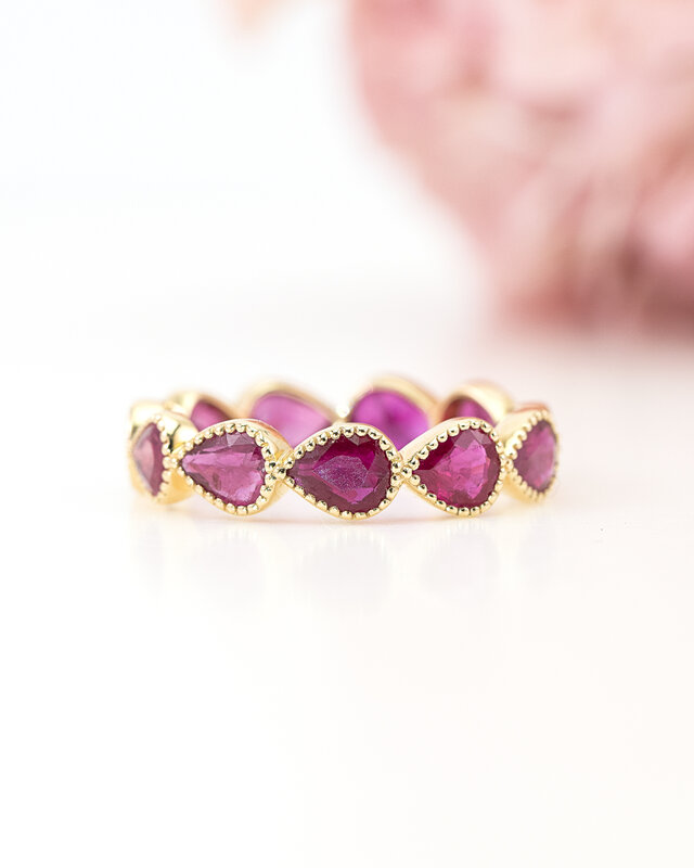 K18 Full Eternity Ring / Ruby Pair Shape | iichi 日々の暮らしを