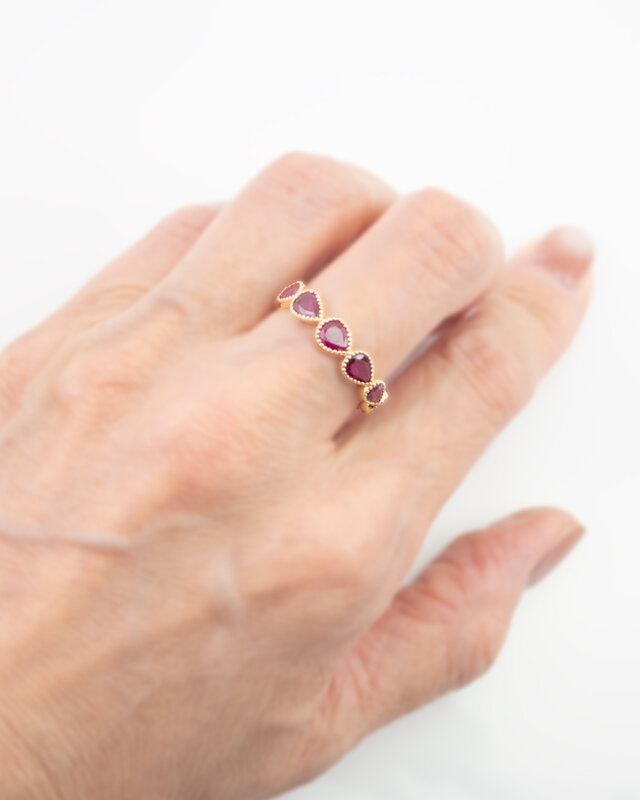 K18 Full Eternity Ring / Ruby Pair Shape | iichi 日々の暮らしを