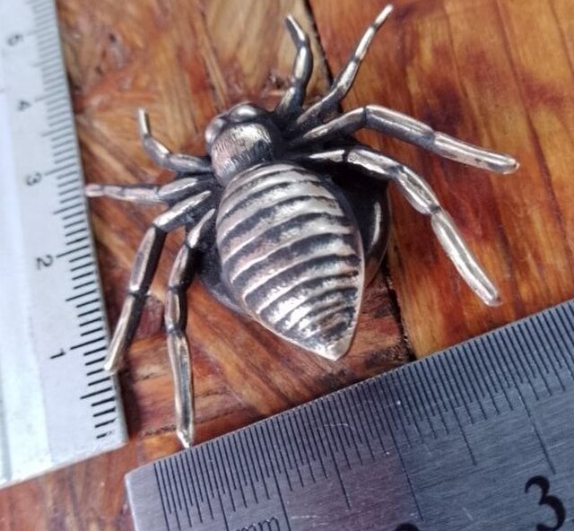 真鍮ブラス製=アンティークゴールド 蜘蛛/クモ型シャツボタンカバー