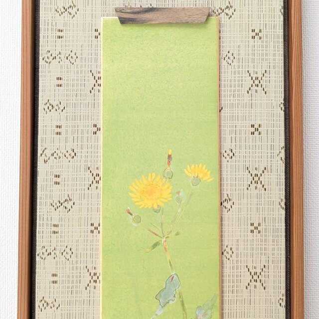 オリジナル絵短冊 「野芥子（のげし）」（日本画、広幅短冊） | iichi