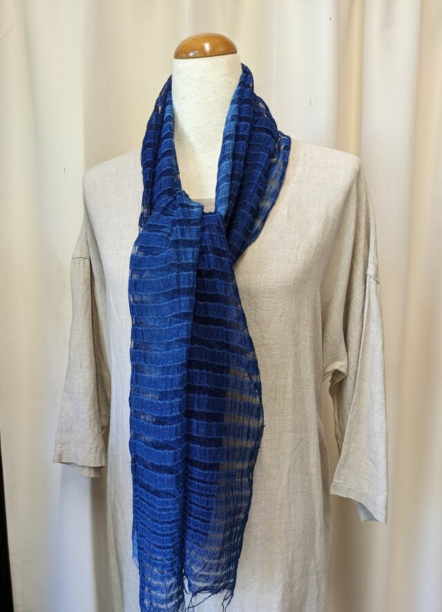 BIN house ビンハウス 藍染め シルクストール BIN house ビンハウス 藍染め シルクストール 藍染めストール