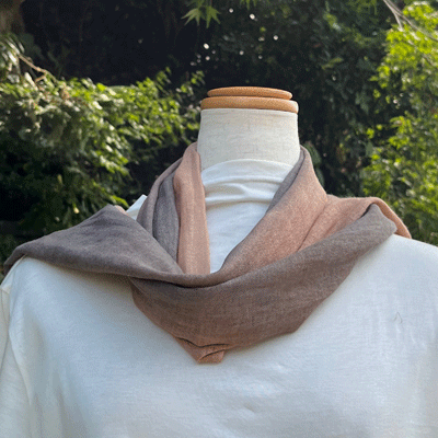 柿渋染めガーゼストールK25079