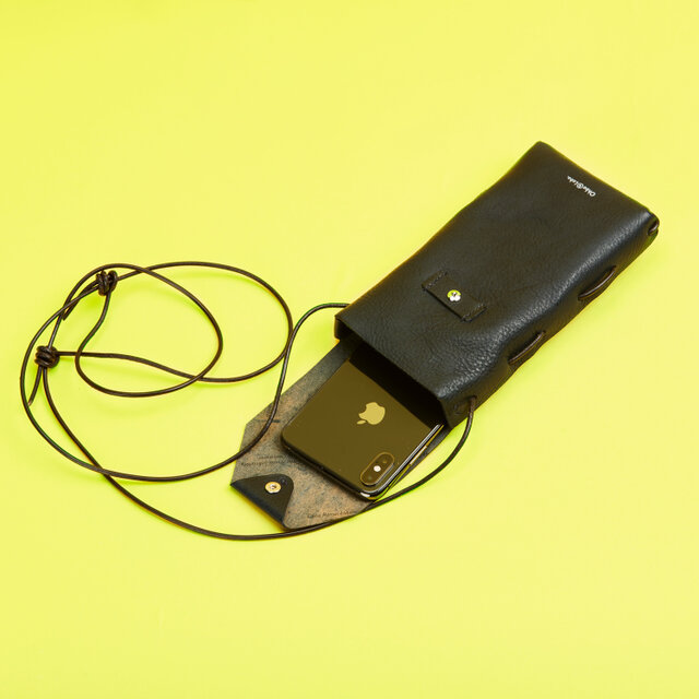 スマホショルダー〈ネックポーチ〉（ブラック）【R-022-MBX】