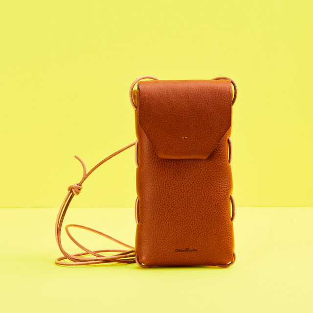 スマホショルダー〈ネックポーチ〉（ブラウン）【R-022-MBX】
