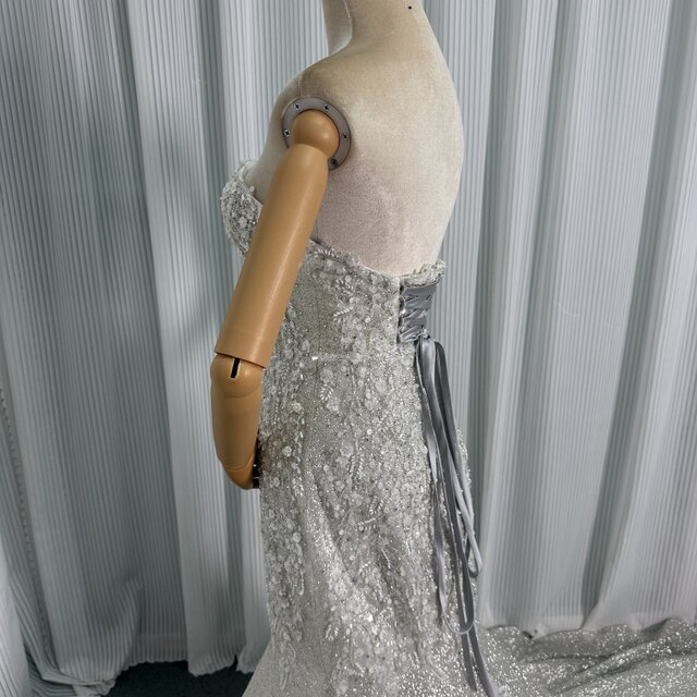 豪華！韓国風 ウエディングドレス ベアトップ マーメイドライン