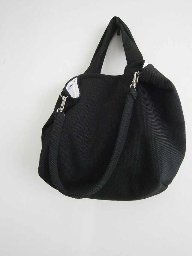 SimpleBlack×cotton 2wayBag