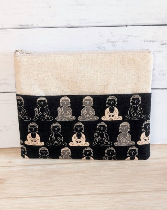 可愛い大仏様のポケット付きポーチ