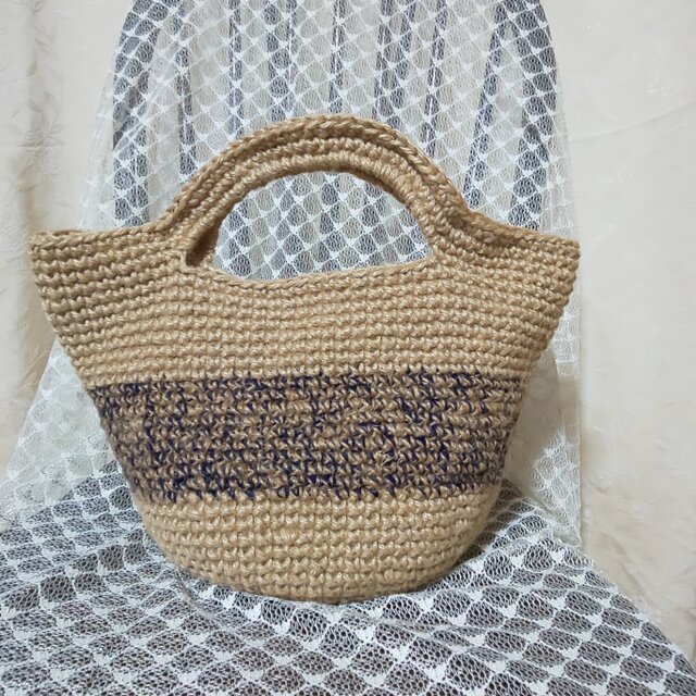麻かごバック ＊ネイビー＊