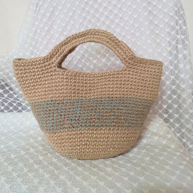 麻かごバック ＊ターコイズ＊