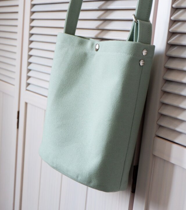 丸底ショルダーバッグ◇ミントグリーン◇倉敷帆布 | iichi 日々