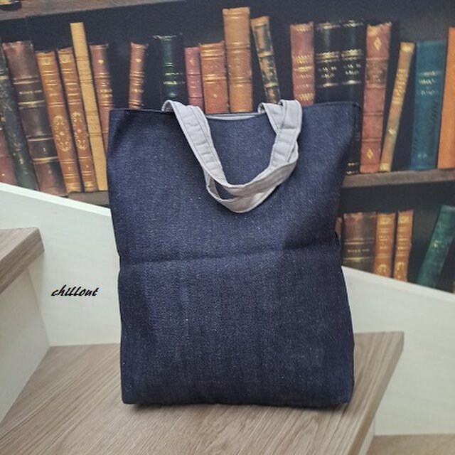 【sale】【デニム】トートバッグ：インディゴ【0857】