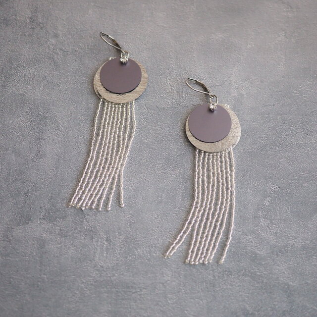 『jellyfish』ビーズフリンジとスパンコールのピアス /イヤリング【受注】