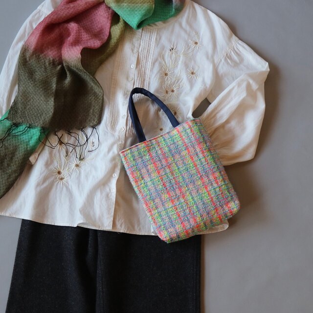 マルチツィード　インポートファブリック　プチトートバッグS