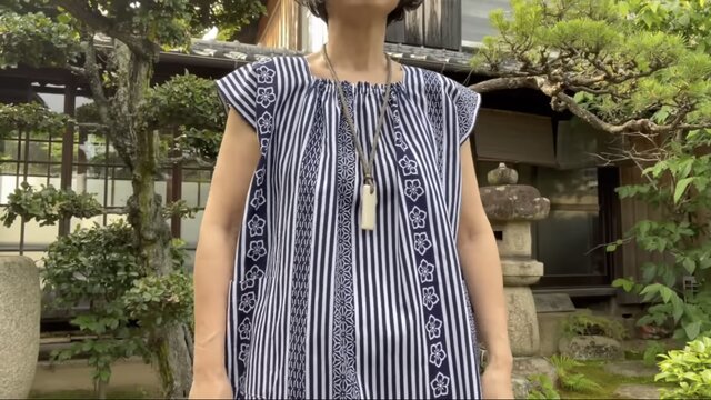 浴衣地　木綿　ワンピー 着物リメイク】浴衣地のピンタックワンピース/綿絞り | iichi