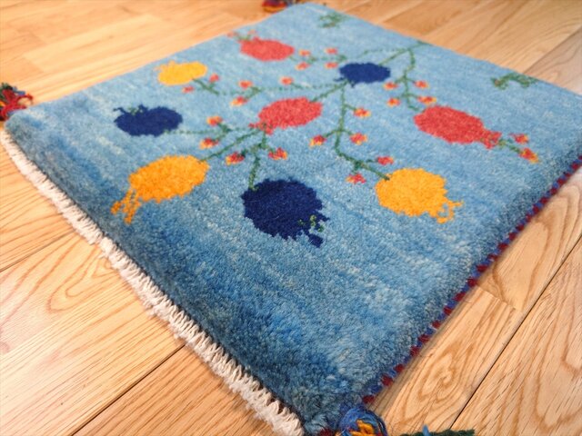 【夏のキャンペーン】ペルシャ　ギャッベ 117×78 小判型　茜色　ザクロの木 夏のキャンペーン】ペルシャ ギャッベ 117×78 小判型 茜色