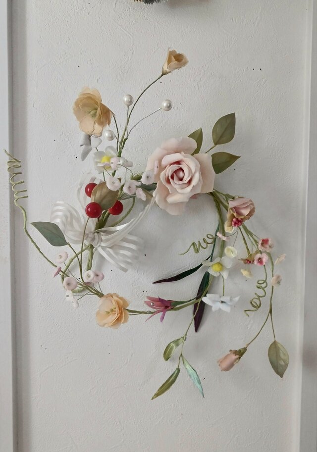 創作布染花薔薇 染め布花＊アンティークな薔薇のガーランド装飾 インテリア | iichi