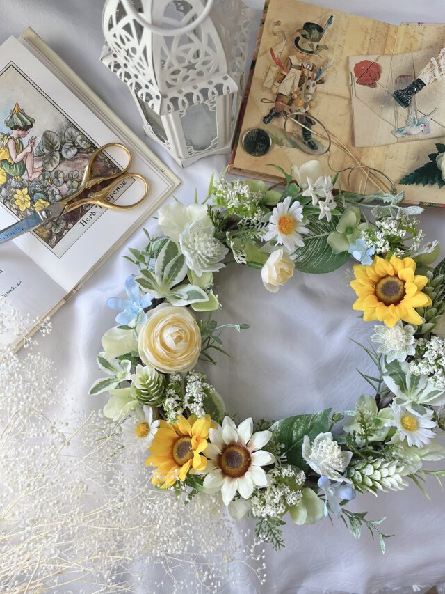 ひまわりのリース ひまわり 夏リース 夏 | iichi 日々の暮らしを