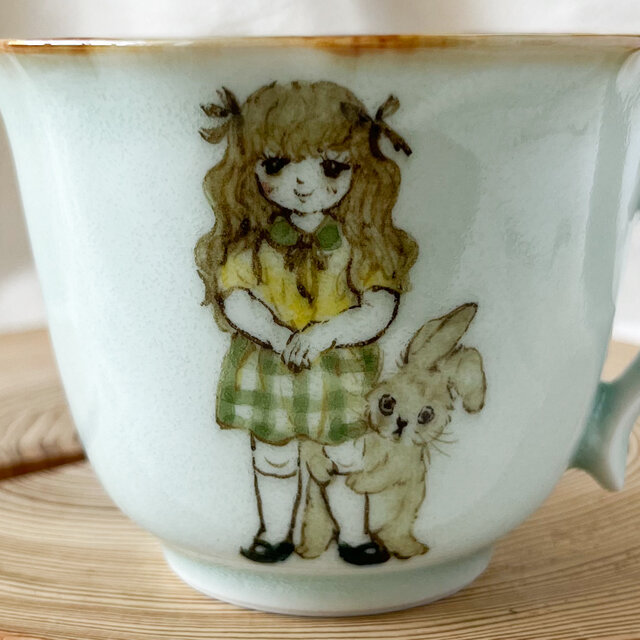 チコロット❤️すべて手描き❤️染付け❤️レトロで可愛い❤️カップが