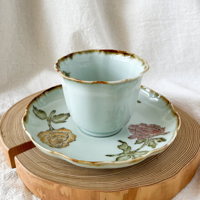 チコロット❤️すべて手描き❤️染付け❤️レトロで可愛い❤️カップが