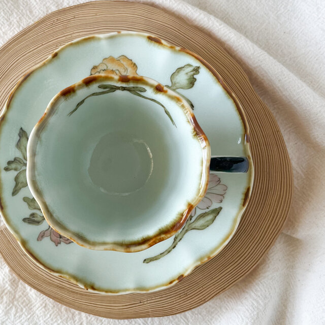 チコロット❤️すべて手描き❤️染付け❤️レトロで可愛い❤️カップが