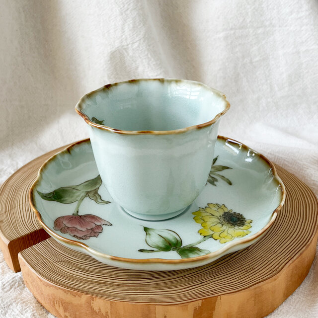 チコロット❤️すべて手描き❤️染付け❤️レトロで可愛い❤️カップが