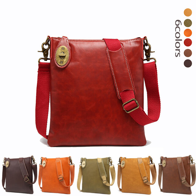 高級感溢れる 本革 ショルダーバッグ レディース メンズ兼用 コンパクト 軽量 実用的 レッド Y33