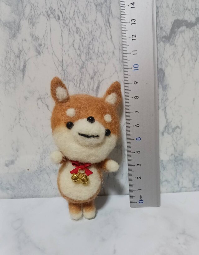 羊毛フェルト 柴犬ブローチ９㎝