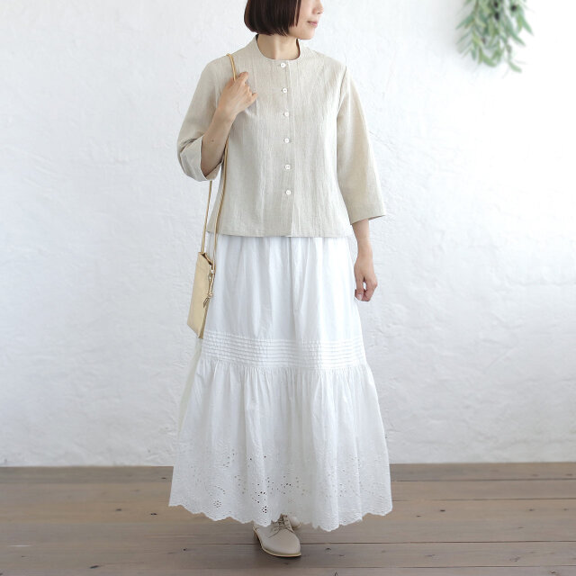 リネンのはおり   ハンドメイド 凛とした大人の装いに 桐七炊きコットンリネン はおりジャケット