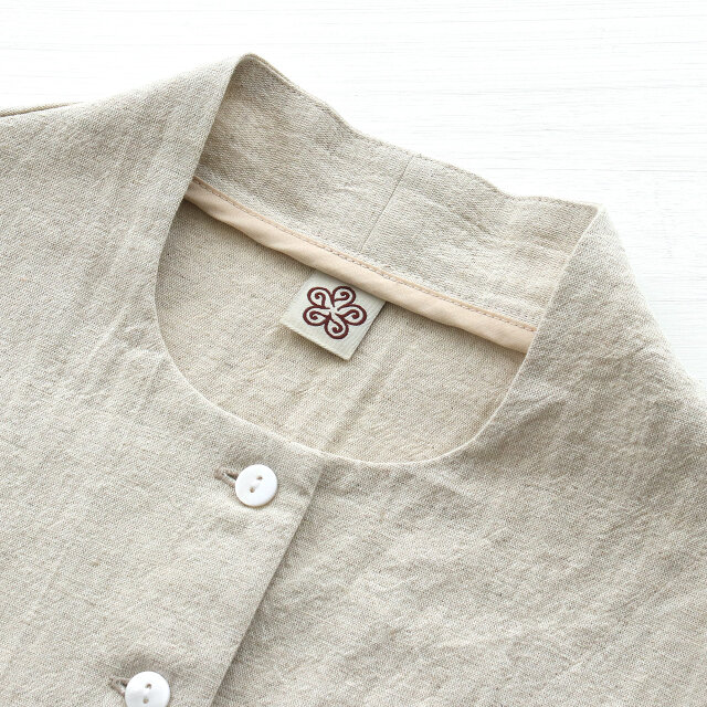 凛とした大人の装いに 桐七炊きコットンリネン はおりジャケット