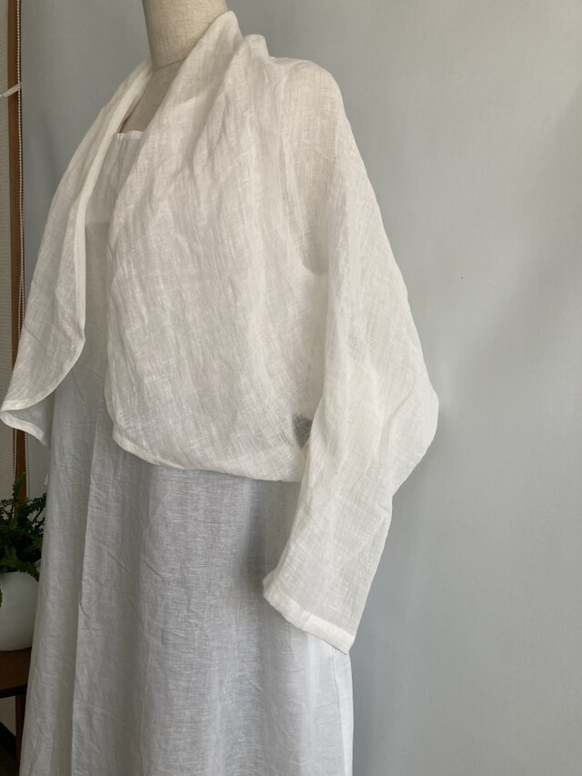 風をまとう大人のリネンボレロ　