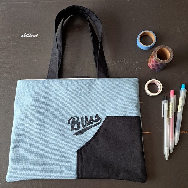 【sale】【デニム】トートバッグ：スカイブルー：Bliss【0845】