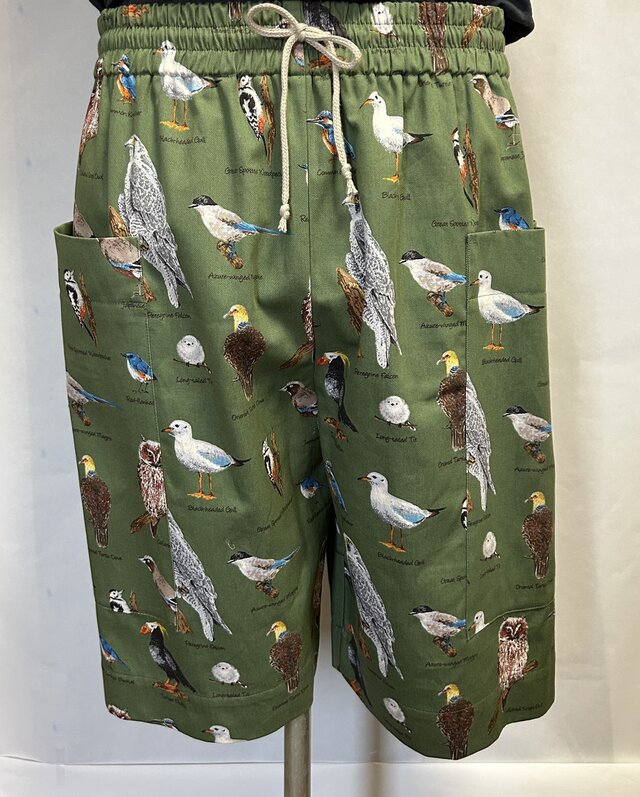 バードプリント ショートパンツ　トープ　ユニセックス　