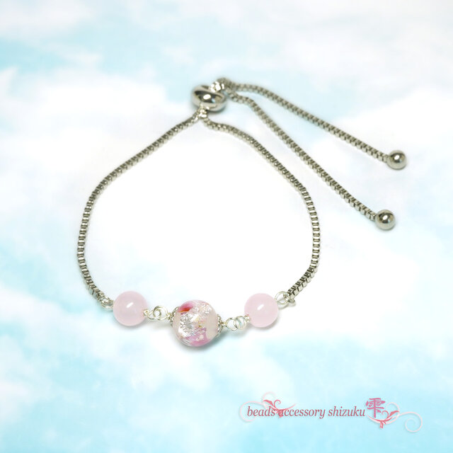 ホタル玉スライダーブレスレット＊ピンクカルセドニー | iichi