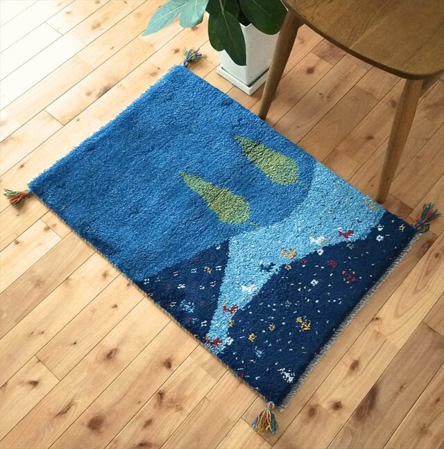 86x58cmペルシャ絨毯カシュガイ族ギャッベ手織り絨毯