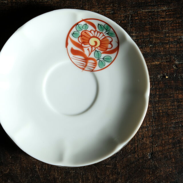サマー特価¥1200→¥750】赤絵で素敵◇美濃焼 花文赤絵金彩カップ