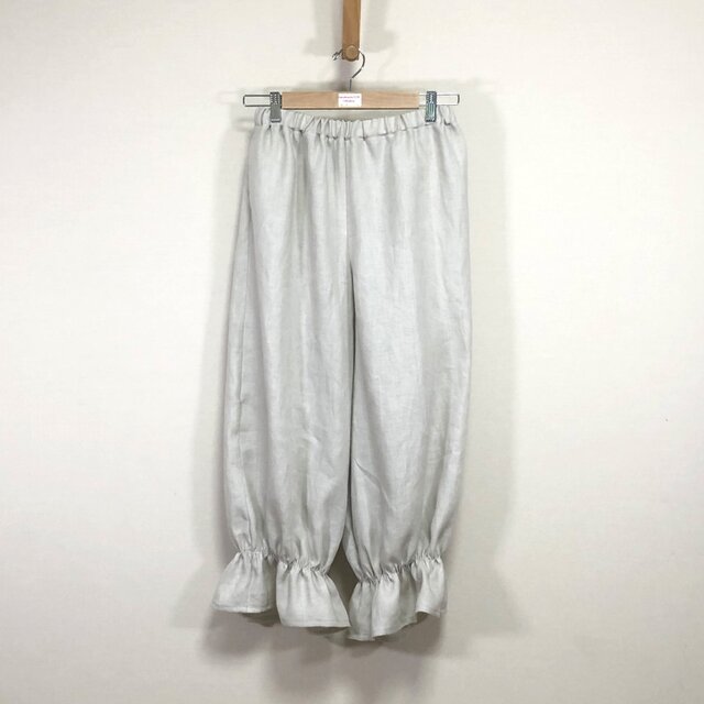 カラーリネン◆ゆるふわペチ　ロング丈◆ナチュラル◆フリーサイズ（中厚、リネン100％）