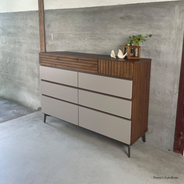 チェスト　リビングチェスト　ローチェスト　引出し収納　モダン　シック　グレー　シンプル　w120　sp