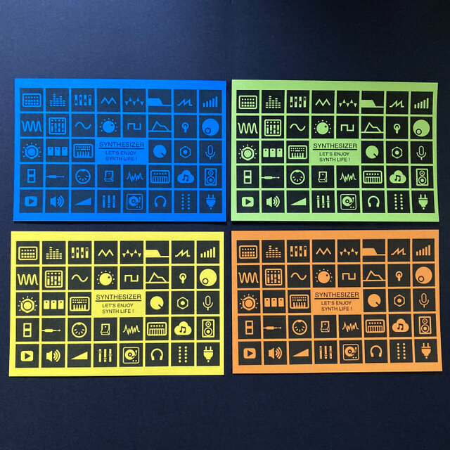 ポストカード】シンセアイコンポストカード4枚セット Vivid Tone Set