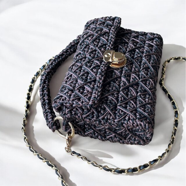 クロシェ ミニトートバッグ かぎ編みバッグ かぎ編みトート | iichi