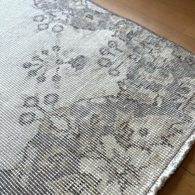 109×202 クリーム×グレージュ 王道メダリオン トルコ