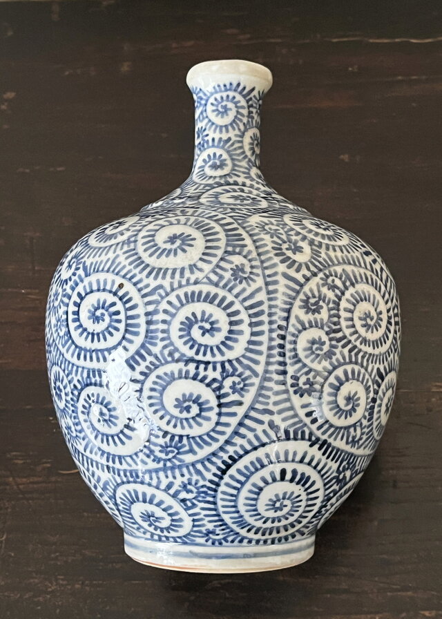 染め付け タコ唐草 花入れ 徳利 酒器 yk279 | iichi 日々の暮らしを