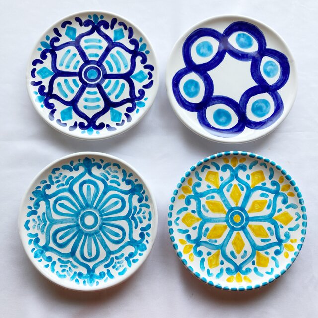 丸皿 16cm マヨリカ焼き リゾート気分 イタリア陶器 PIA021