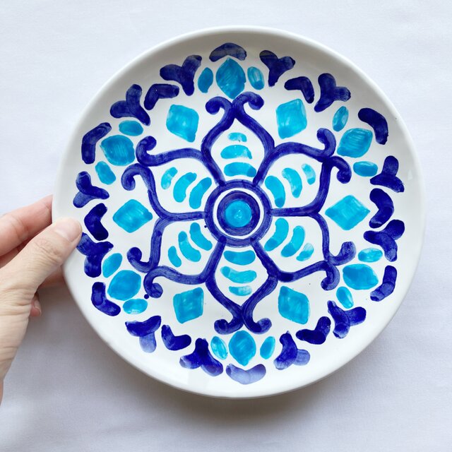 丸皿 20cm マヨリカ焼き リゾート気分 イタリア陶器 PIA020